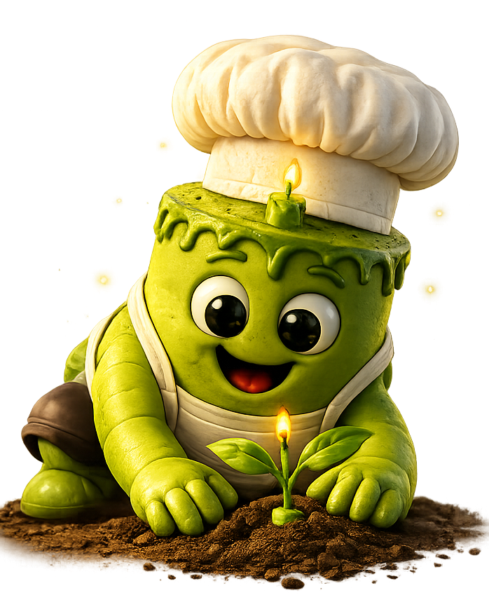 Green Candle Cake planting a seed